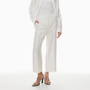 Aritzia Linen White Wide Leg Women's Pants | Size 6 | Babaton | Cropped